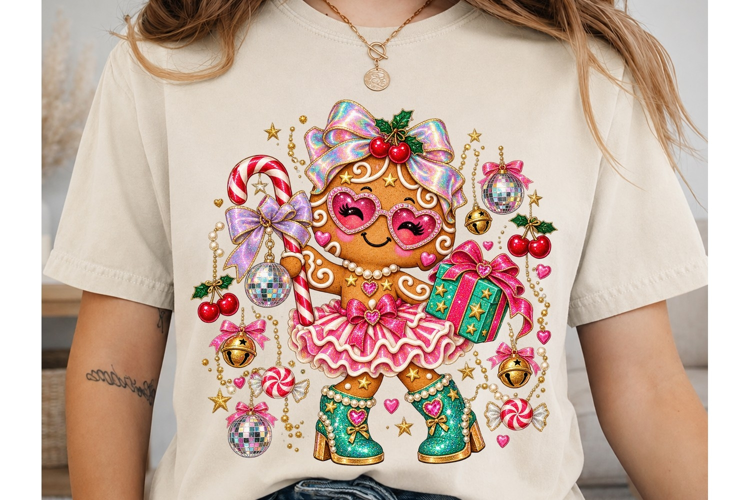 Glamorous Gingerbread Girl PNG Sublimati