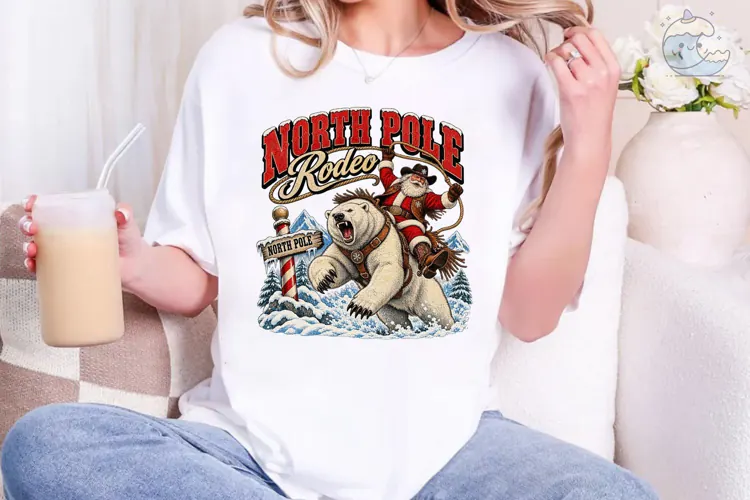 North Pole Rodeo PNG Shirt Design