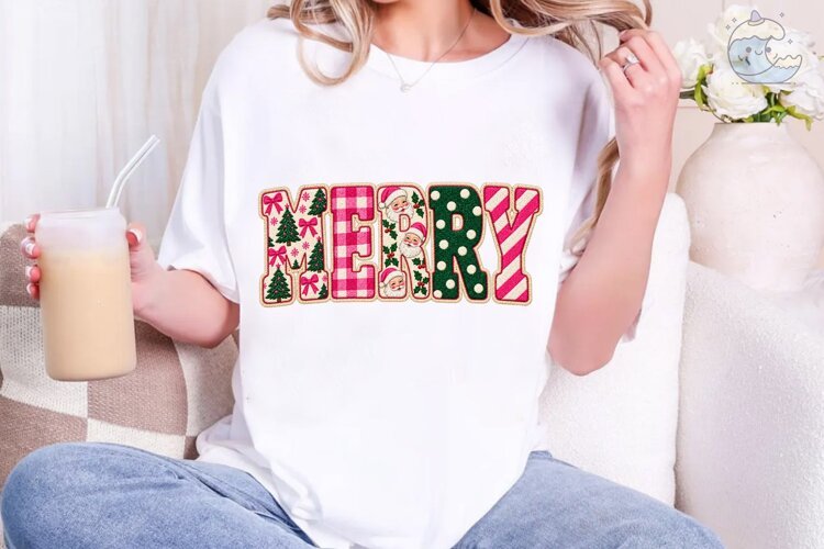 Merry Christmas PNG Sublimation Shirt De example image 1