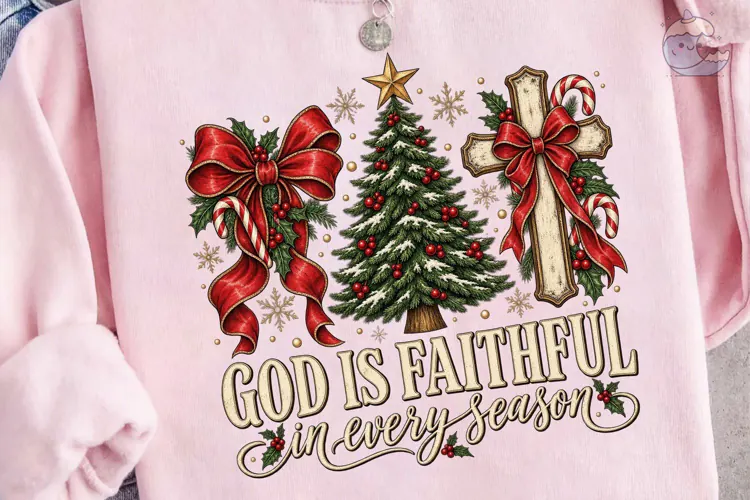 God Is Faithful Christmas PNG Shirt Desi