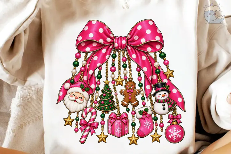Christmas Bow Ornaments PNG Sublimation