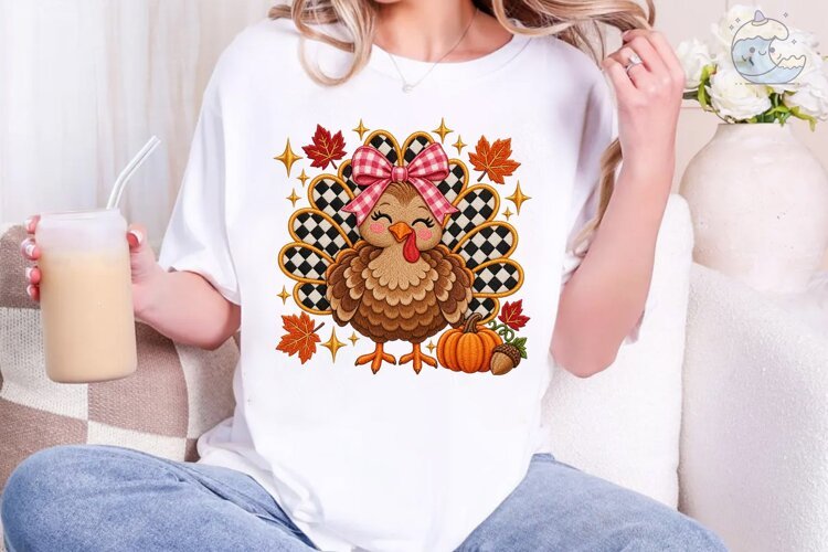 Autumn Turkey PNG Sublimation Design example image 1