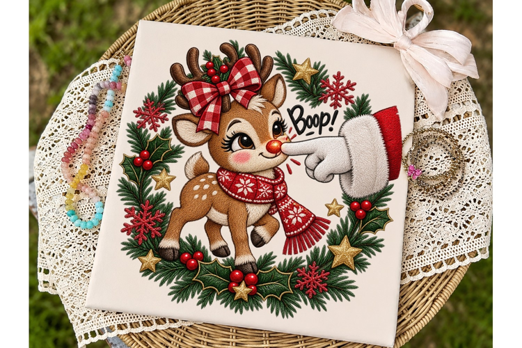 Reindeer Boop Christmas PNG Shirt Design