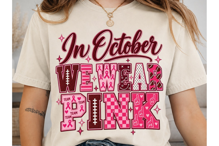 October Wear Pink PNG Sublimation Shirt