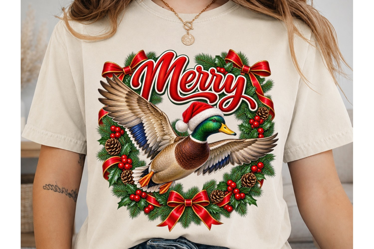Merry Christmas Duck PNG Sublimation Des