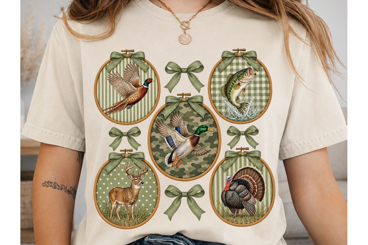 Hunting Wildlife Embroidery PNG Shirt De