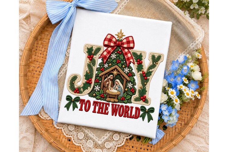 Joy to the World Nativity PNG Sublimatio example image 1