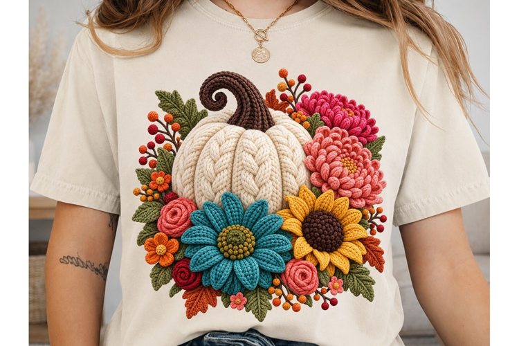 Autumn Pumpkin Floral PNG Sublimation De