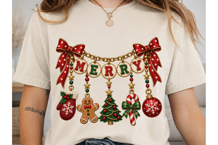 Merry Christmas Charm PNG Sublimation Te