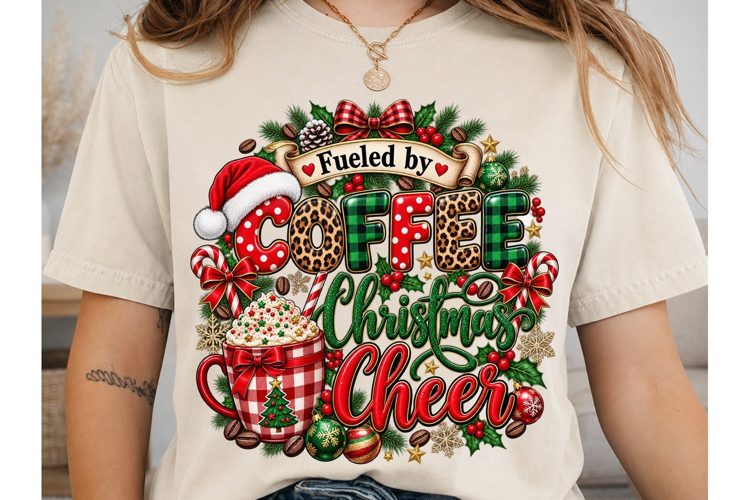 Fueled by Coffee Christmas Cheer PNG Shi