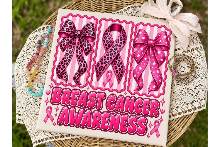 Breast Cancer Awareness Bows PNG Sublima