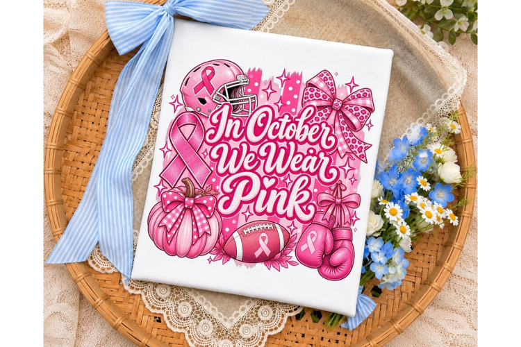In October We Wear Pink PNG Shirt Design