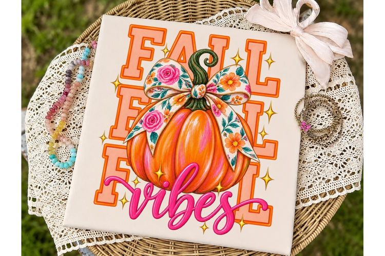 Fall Vibes Pumpkin PNG Shirt Design