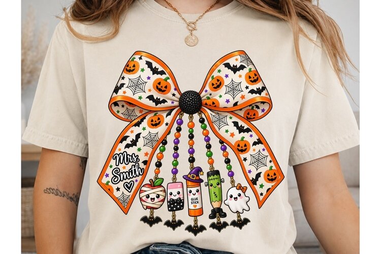 Halloween Bow PNG Sublimation Design example image 1