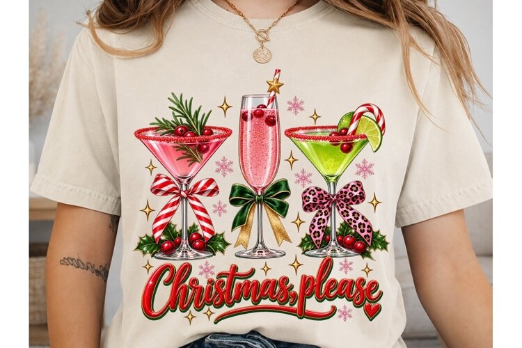 Christmas Please Cocktail PNG Sublimatio example image 1