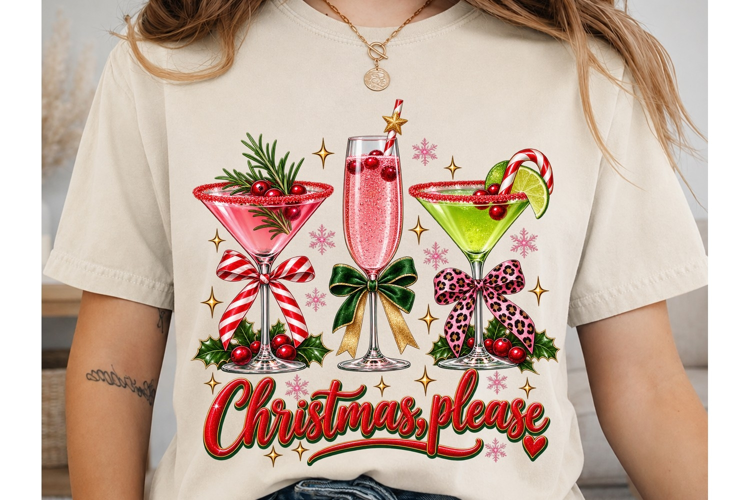 Christmas Please Cocktail PNG Sublimatio