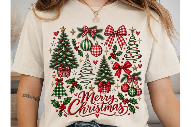 Merry Christmas Trees PNG Sublimation Sh