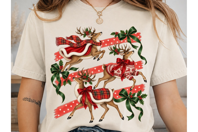 Christmas Reindeer PNG Sublimation Shirt
