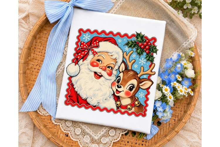 Santa & Reindeer Christmas PNG Sublimati