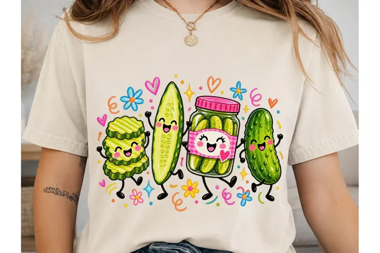 Cute Pickle Jar PNG Sublimation Design