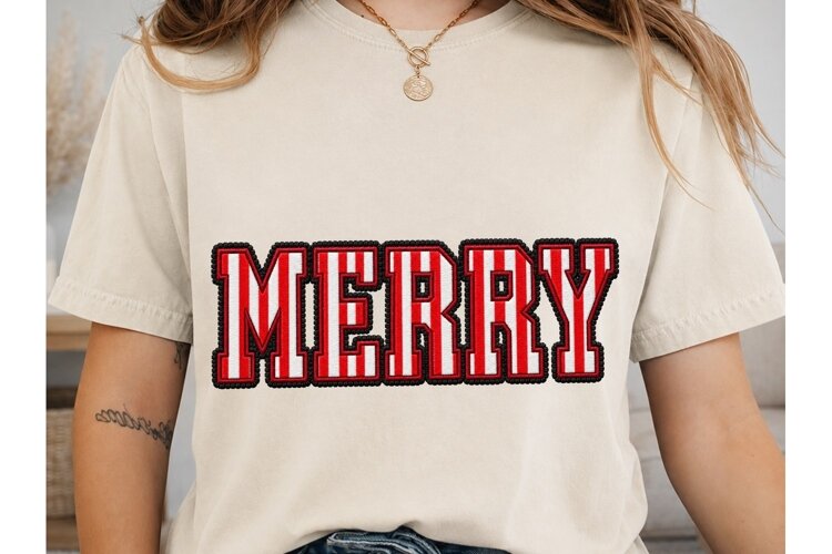 Merry Patch Embroidery PNG Design example image 1