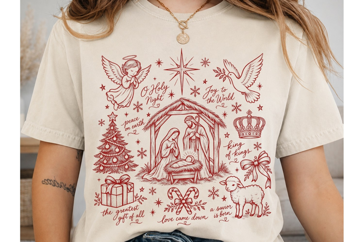 Holy Night Nativity PNG Sublimation Desi