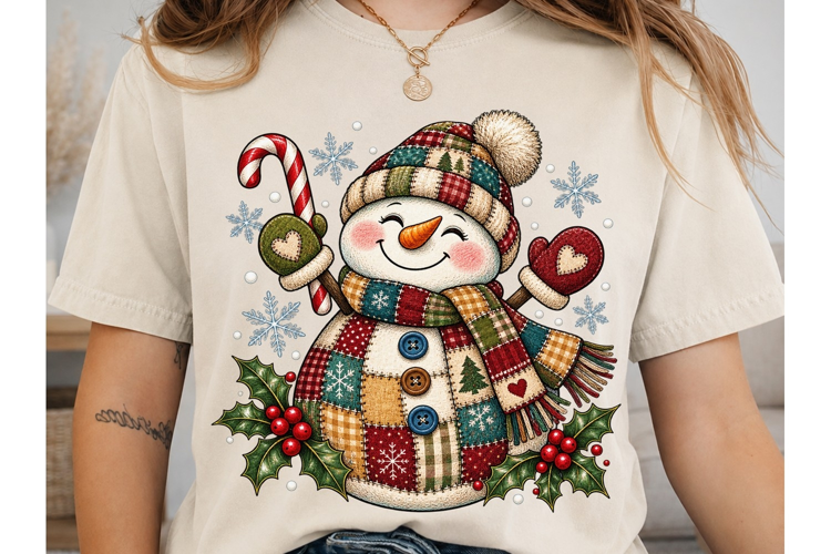 Cheerful Snowman PNG Sublimation Design