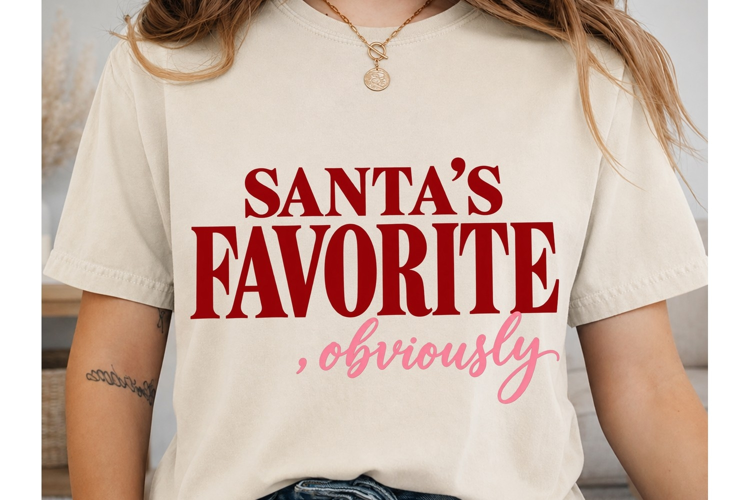 Santa's Favorite Obviously PNG Sublimati