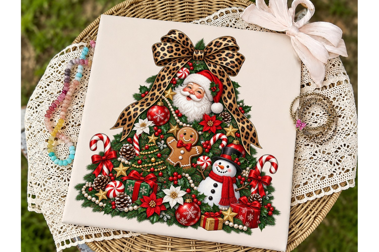Christmas Santa Tree PNG Sublimation Des