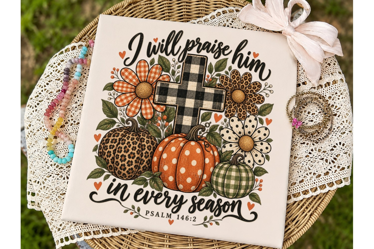 I Will Praise Him Pumpkin Cross PNG