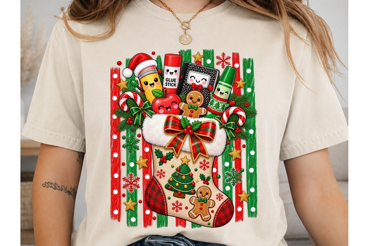 Christmas Stocking PNG Sublimation Desig