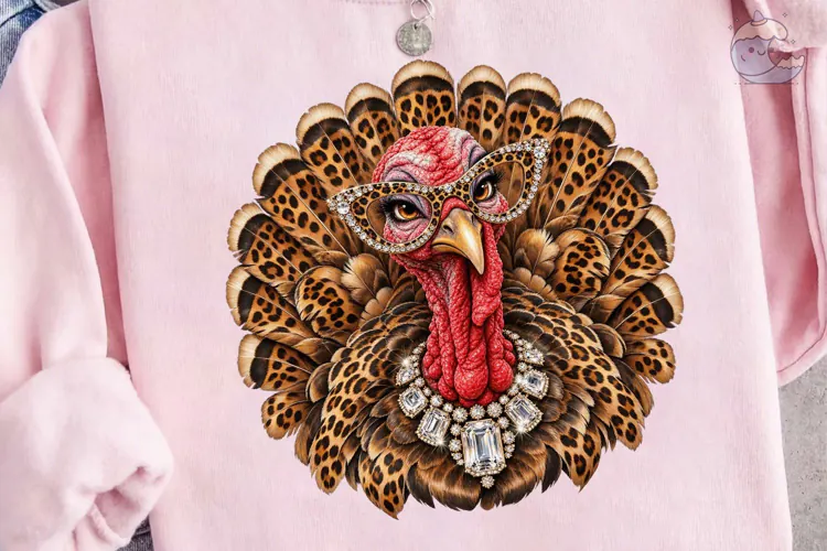 Glam Turkey PNG Sublimation Design