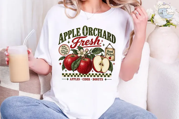 Apple Orchard Fresh PNG Sublimation Desi