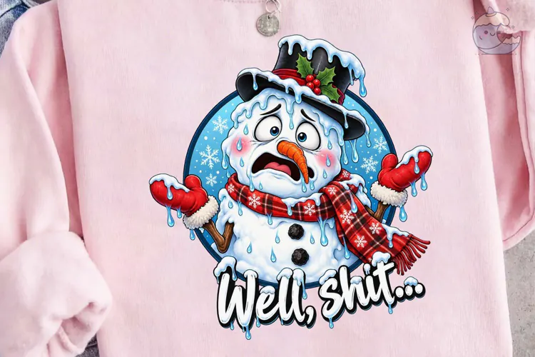 Melting Snowman PNG Shirt Design