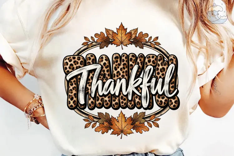 Thankful Leopard PNG Sublimation Shirt