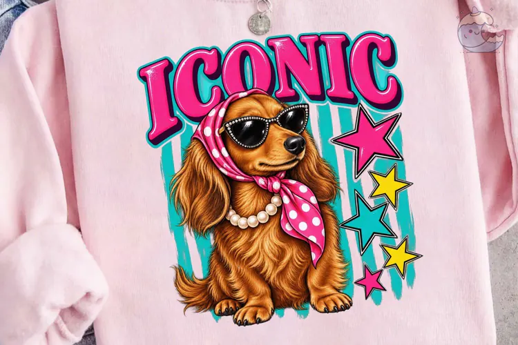 Iconic Dog PNG Sublimation Shirt Design