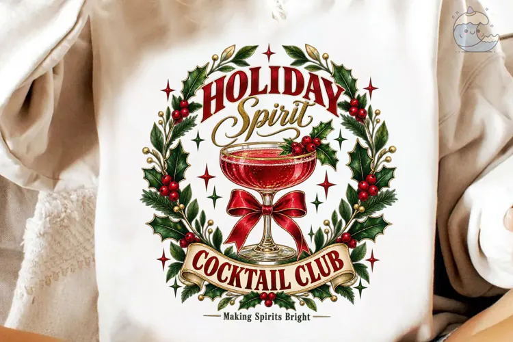Holiday Spirit Cocktail Club PNG Sublima