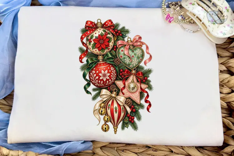 Christmas Ornaments PNG Sublimation Shir