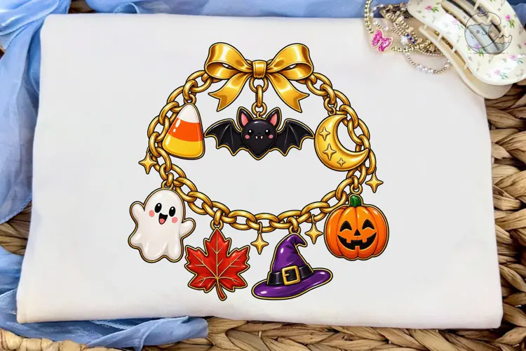 Halloween Charm Wreath PNG Sublimation