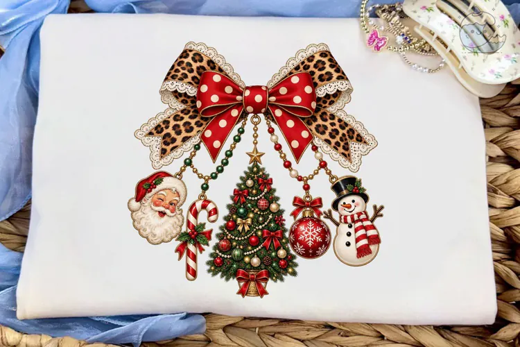 Christmas Ornaments Bow PNG Sublimation