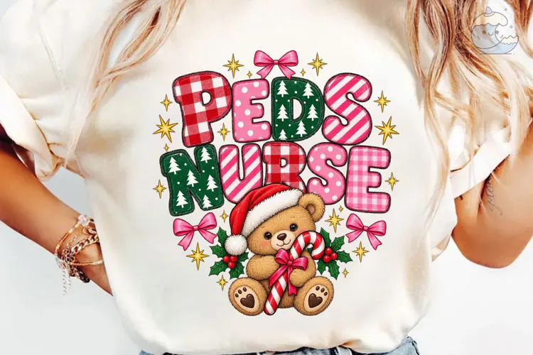 Peds Nurse Christmas PNG Sublimation Des