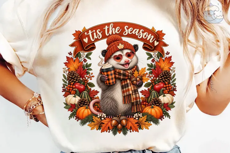 'Tis the Season Possum PNG Shirt Design