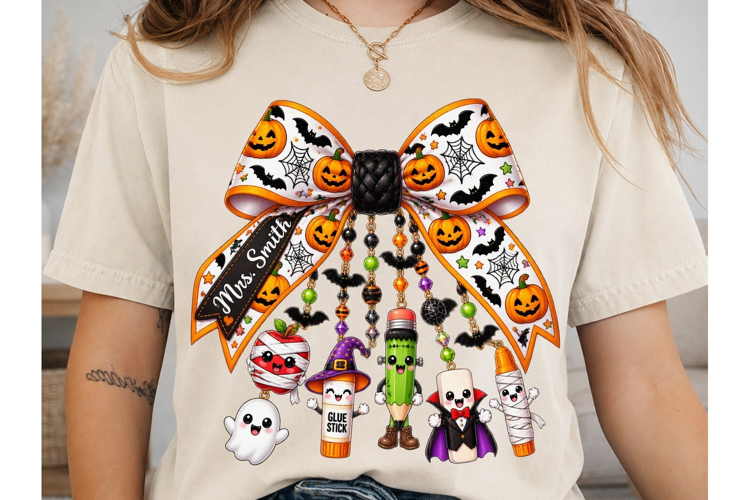 Halloween Bow Charm PNG Sublimation Desi