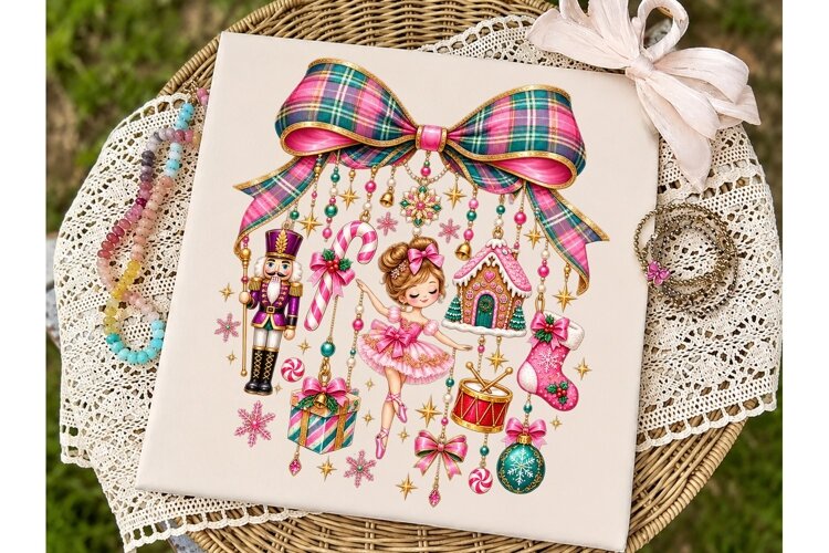 Christmas Bow Ornaments PNG Sublimation example image 1