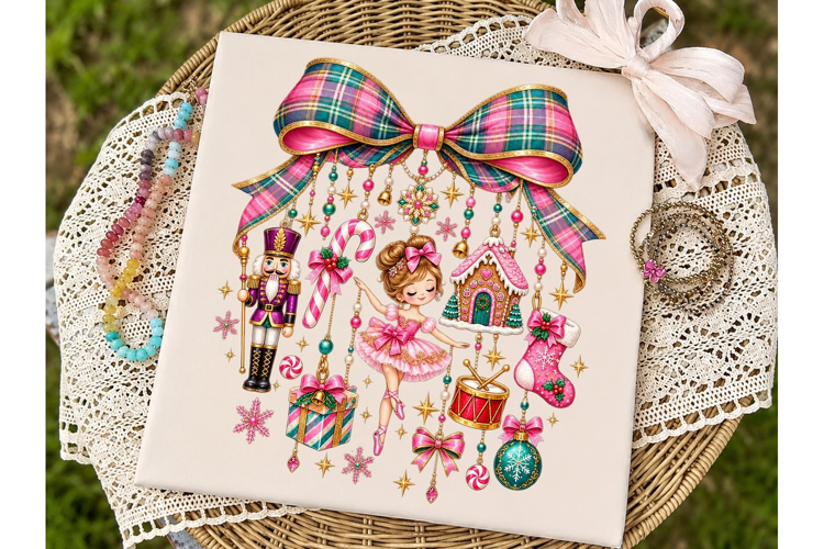 Christmas Bow Ornaments PNG Sublimation