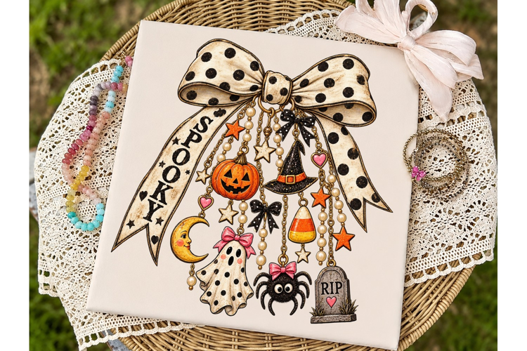 Halloween Spooky Bow PNG Sublimation Des
