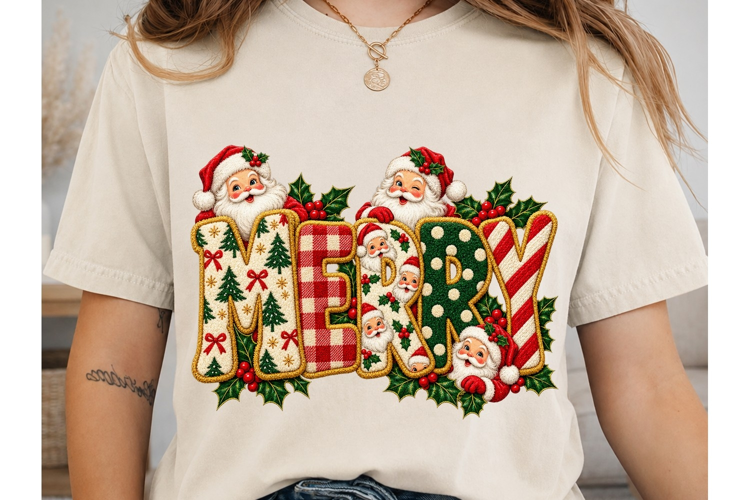 Merry Christmas Santa PNG Shirt Design