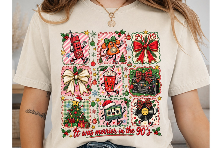 90s Nostalgia Christmas PNG Shirt Design