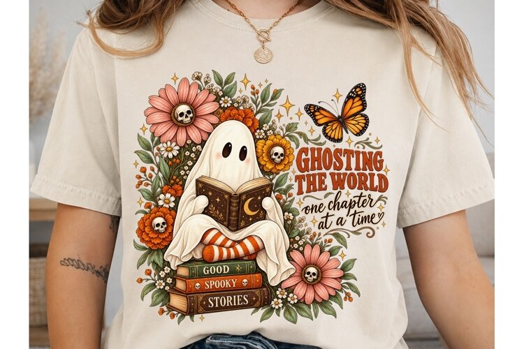 Ghosting The World PNG Shirt Design example image 1