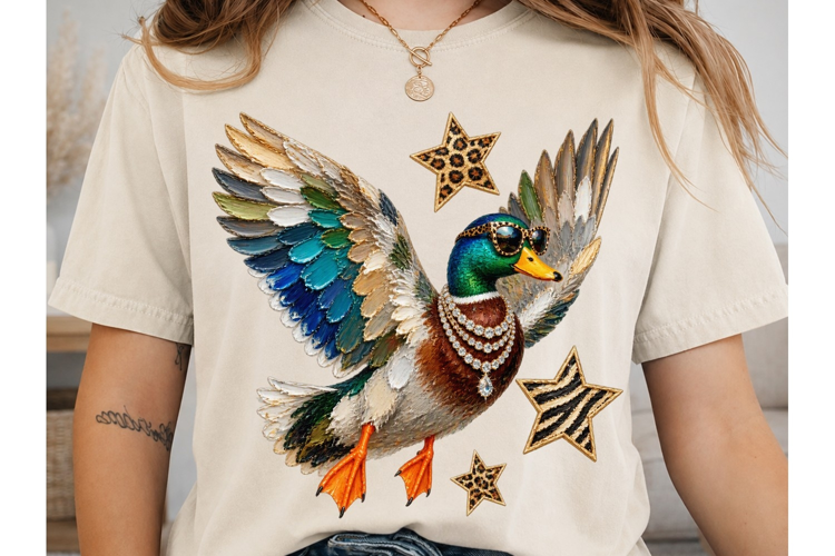 Glamorous Duck PNG Sublimation Design